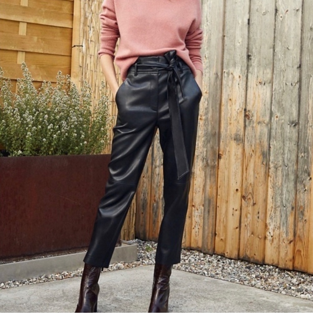 Wilfred Faux-leather Belted Pants